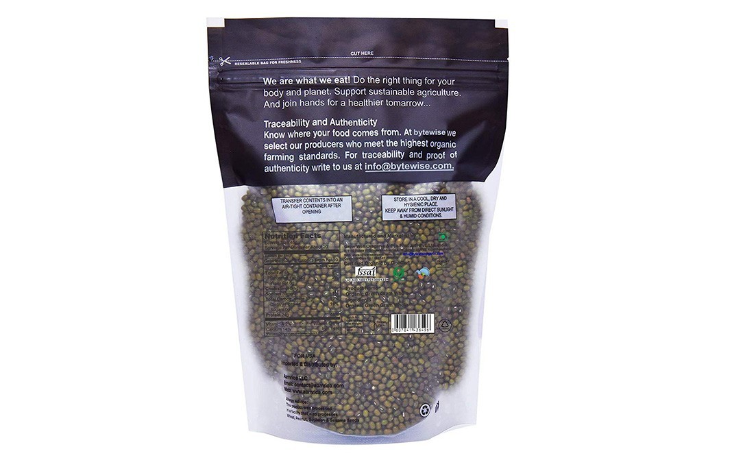 Bytewise Organic Moong Whole (Green Gram Whole)   Pack  1 kilogram